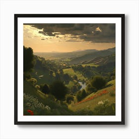 Valley With Poppies Art Print