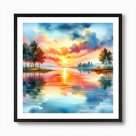 Sunset Painting 5 Art Print