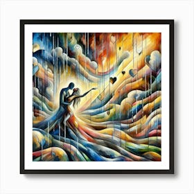 Love In The Rain Art Print