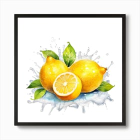 Watercolor Lemons Art Print