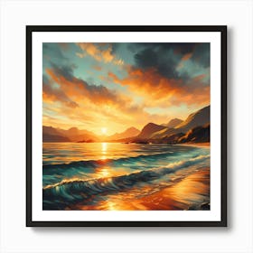 Sunset Painting 8 Art Print