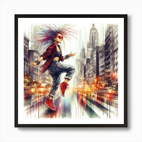 Urban Street Hip Hop Girl Dancer 2. Art Print