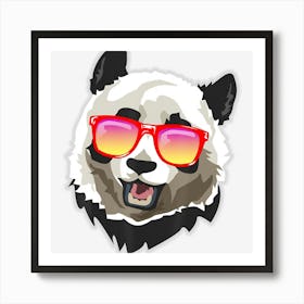 Panda Sunglasses Cute Panda Bear Sunglasses Art Print