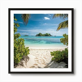 An Expansive Island Coastline Under A Tropical Climate A Barren And Serene Landscape Of Sand Dunes (2) Art Print