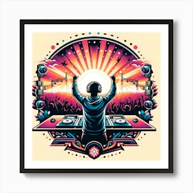 Dj At A Festival Art Print