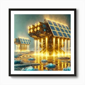 A Futuristic Sci Fi Depiction Of Sunfire Carriers Solar Energy Arrays Art Print