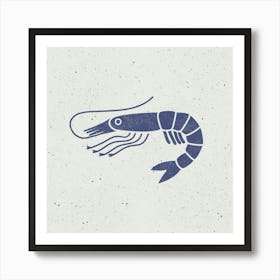 Blue Prawn or Shrimp Art Print