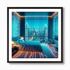 Futuristic Bedroom Art Print