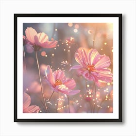 Cosmos Flowers Art Print