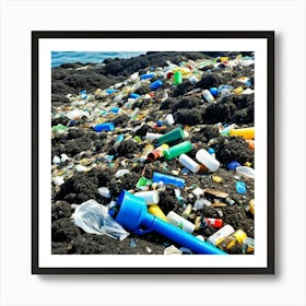 Plastic Waste On The Beach 5 Art Print