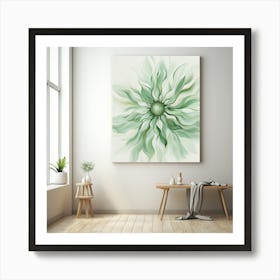 Green Dahlia Art Print