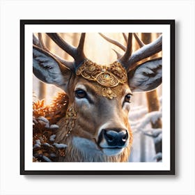 Deer In The Woods 31 Art Print