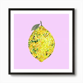 Disco Ball Lemon Art Print
