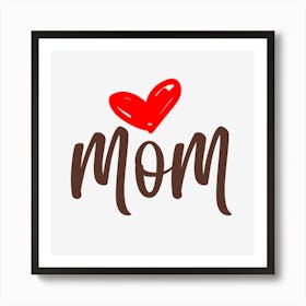 Brown Lettering Mom With Heart Mug Poster