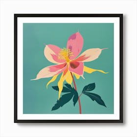 Columbine 1 Square Flower Illustration Art Print