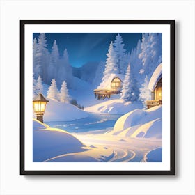 Winter Village 2 Art Print