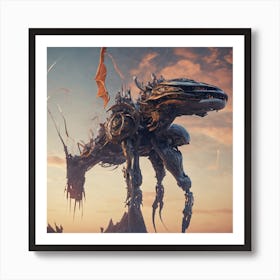 Futuristic Dragon Art Print