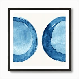 Blue Watercolor Circles 1 Art Print