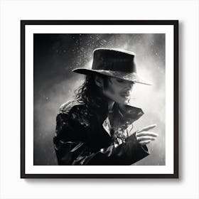 Black And White Photograph Of Michael Jackson 3 Art Print