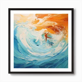 Surfer On A Wave Art Print