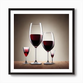 Red Wine Glasses 5 Art Print