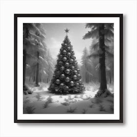 Christmas Tree In The Forest 13 Art Print