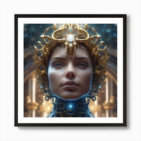 Artificial Intelligence Brain In Close Up Epic Royal Background Big Royal Uncropped Crown Royal J (6) Art Print