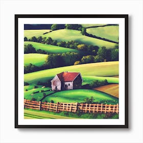 Farm In The Countryside 1 Art Print