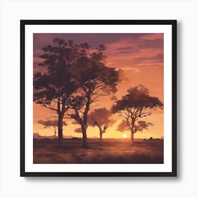 0 The Scene Of Sunset Esrgan V1 X2plus Art Print