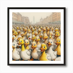 Ducks In The Street Art Print