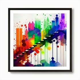 Rainbow Stairway Art Print