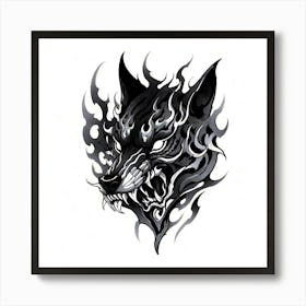 Wolf Tattoo Design 1 Art Print