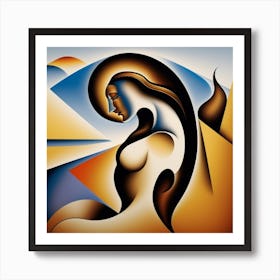 Abstract Woman In The Desert Art Print