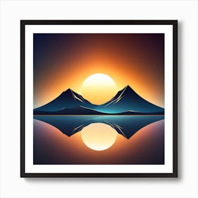 Sunset Mountain Landscape Art Print