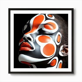 Black And White Face Painting Art Print