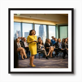 An Executive Leadership Coach Stands At The Front Art Print