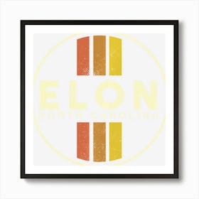 Retro Elon North Carolina Art Print