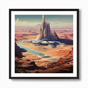 Futuristic Temple In The Desert 7 Art Print