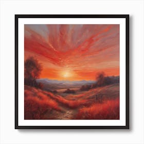 53034 An Artwork Depicting A Landscape, Where The Sunset Xl 1024 V1 0 Art Print