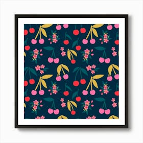 Cherry Pattern Art Print