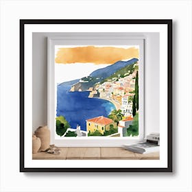 Amalfi Coast Matisse Style Italy 2 Art Print