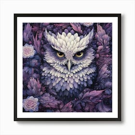 Owl In Purple Art Print