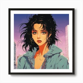 Anime Girl In The City Art Print