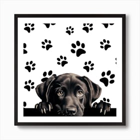 Black Labrador Puppy Art Print