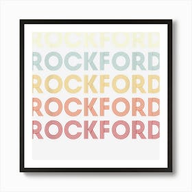 Rockford Michigan Rockford Mi Retro Vintage Text Art Print