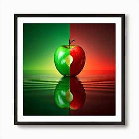 Firefly Apple, Red, Green, Yin Yang, Symbol, Light, Reflection, Surface, Balance, Harmony, Contrast, (11) Art Print