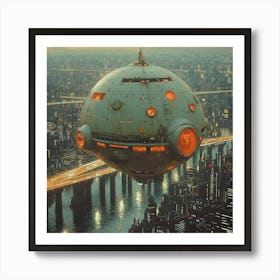 Futuristic Spaceship Art Print