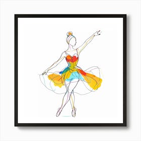 Dancing in Color The Ballet of Light Ballerina I Art Print