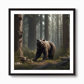 Grizzly Bear In The Forest 14 Art Print