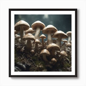 Mushrooms In The Forest 2 Art Print